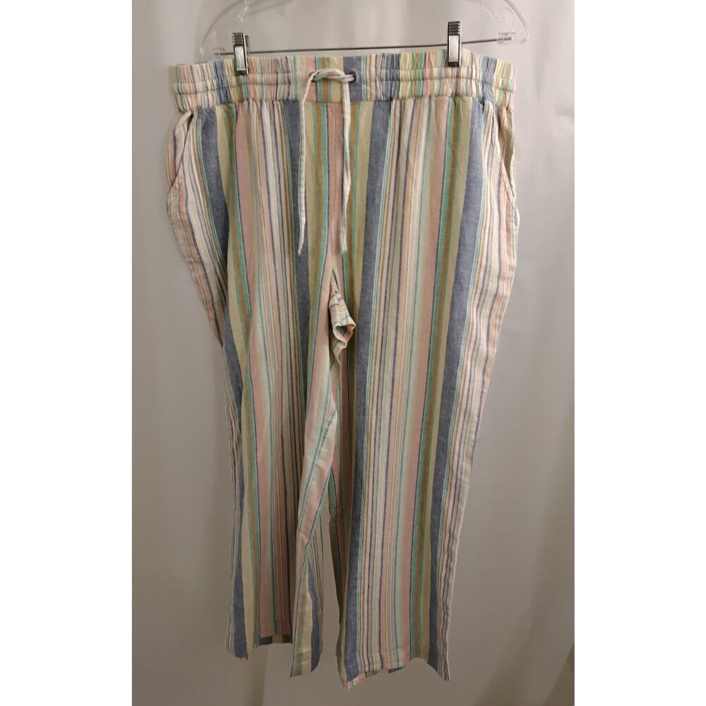 Denim and Co. Naturals Linen Blend Wide Leg Pants, size
